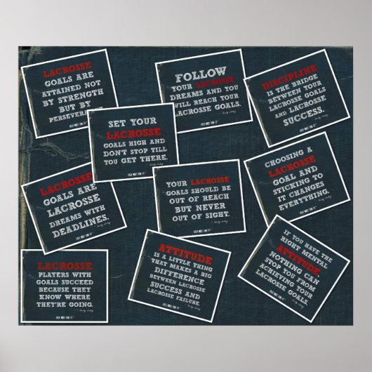 Denim Lacrosse Poster citeert Collage (Voorkant)