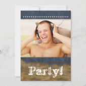 Denim Leather Birthday Party Kaart (Achterkant)