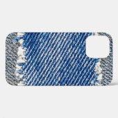 Denim lijst. Gedrukt denimweefsel met rand Case-Mate iPhone Case (Achterkant (horizontaal))