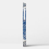 Denim lijst. Gedrukt denimweefsel met rand Case-Mate iPhone Case (Achterkant / Links)