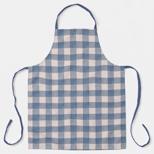 Denim Look Gingham Check Mooi Schort (Voorkant)