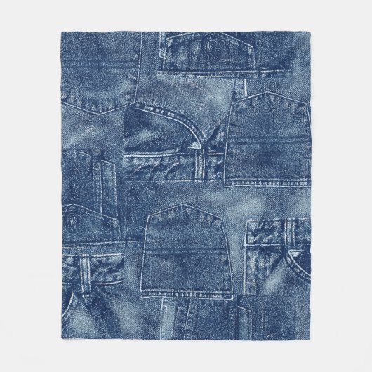 Denim-materiaal Fleece Deken (Voorkant)