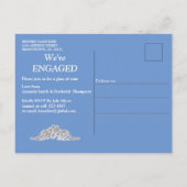 Denim met Cream Flower Lace en Pearls Uitnodiging Briefkaart (Achterkant)