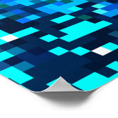 Denim naadloos patroon. Denim florale achtergrond. Poster (Hoek)