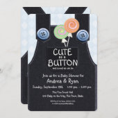 Denim Overalls Cute as a Button Kaart (Voorkant / Achterkant)