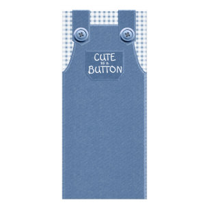 Denim Overalls Cute as a Button Reclamekaart