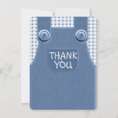 Denim Overalls Schattige als een Button Bedankt Ca Kaart (Voorkant)