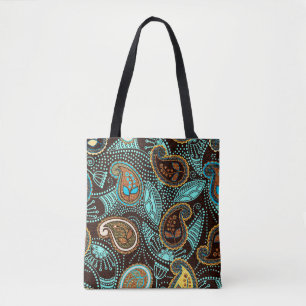 Denim Paisley: Naadloze jeans textuur patroon Draagtas