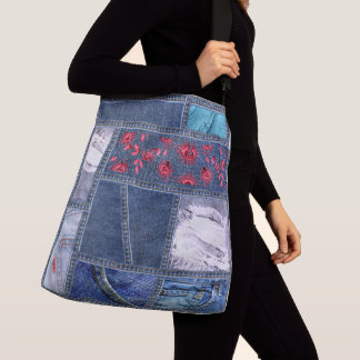 Denim Patchwork geïnspireerd Crossbody Tas