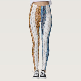 Denim patchwork: gerecycled jeans tapijt. leggings