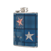 Denim-patchwork Heupfles (Links)