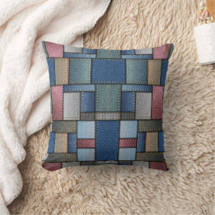 Denim Patchwork Kussen