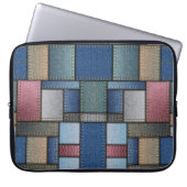 Denim Patchwork Laptop Sleeve (Voorkant)