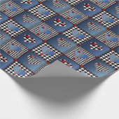 Denim Patchwork: naadloos stoffenpatroon Cadeaupapier (Hoek)