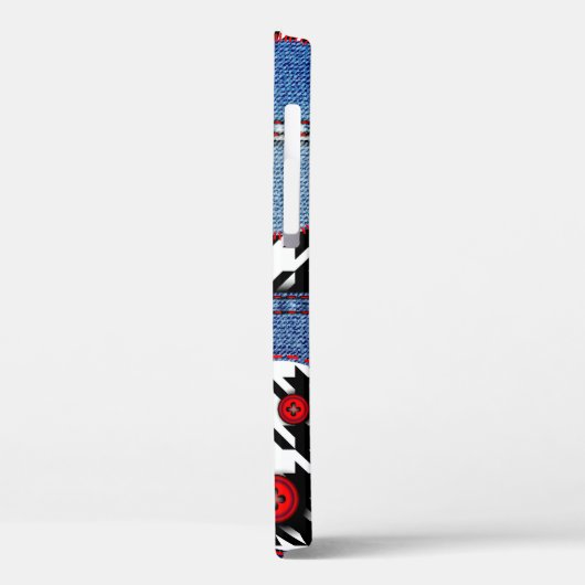 Denim Patchwork: naadloos stoffenpatroon Case-Mate iPhone Case (Achterkant / Links)