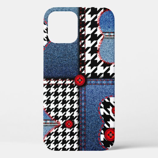 Denim Patchwork: naadloos stoffenpatroon Case-Mate iPhone Case (Achterkant)