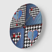 Denim Patchwork: naadloos stoffenpatroon Grote Klok (Hoek)