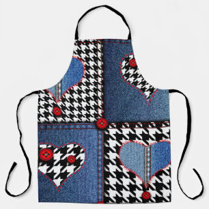 Denim Patchwork: naadloos stoffenpatroon Schort