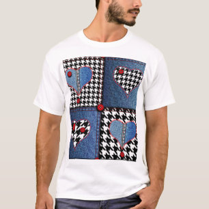 Denim Patchwork: naadloos stoffenpatroon T-shirt