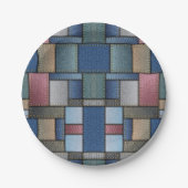 Denim Patchwork Papieren Bordje (Voorkant)