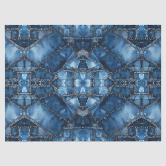 Denim Patchwork Patroon - Ava Tissuepapier (Voorkant)