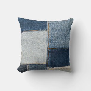 Denim Patchwork:  textielpatroon Kussen