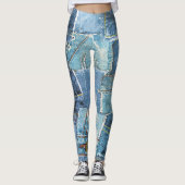 Denim patroon ontwerp leggings (Voorkant)