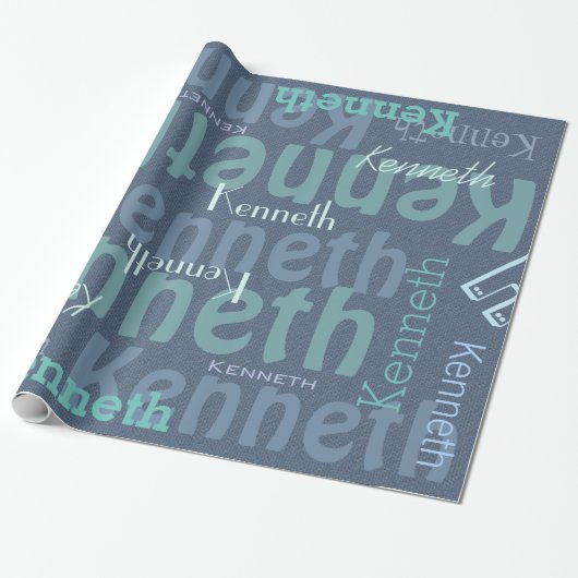 Denim Personalized Cadeaupapier (Uitgerold)