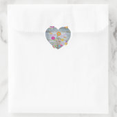 Denim Pocket Heart Flowers Butterflies Hart Sticker (Tas)
