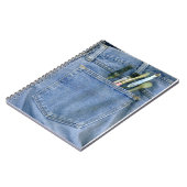 Denim Pocket met penselen Notitieboek (Linkerzijde)
