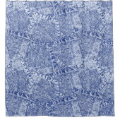 Denim Pockets Abstracte Patchwork Douchegordijn (Voorkant)
