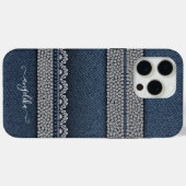 Denim & Rhinestones Chic Case-Mate iPhone Case (Achterkant (horizontaal))