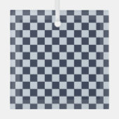 Denim rinse checkerboard pattern glas ornament (Voorkant)