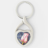 DENIM ROZE ROSEBUD VALENTIJN SLEUTELHANGER (Voorkant)