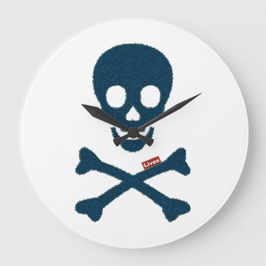 Denim Skull Grote Klok (Voorkant)
