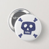 Denim Skull Ronde Button 5,7 Cm (Voorkant /achterkant)