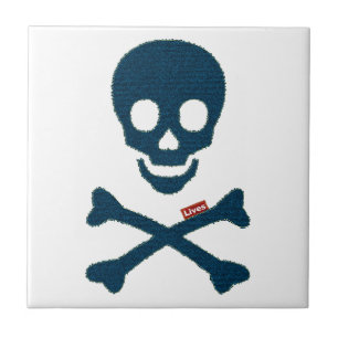 Denim Skull Tegeltje