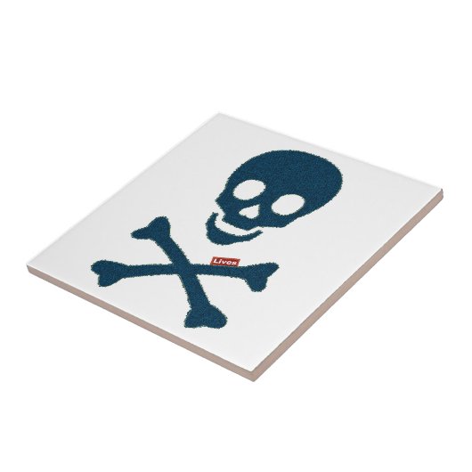 Denim Skull Tegeltje (Zijkant)