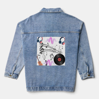 Denim Sound Wave Music Jas | Stijlvolle Muziek  Jacket