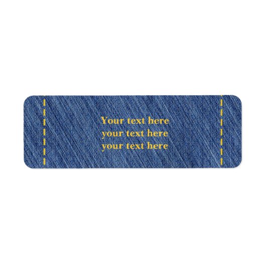 Denim Stitch Jean Party Adresetiketten Stickers (Voorkant)