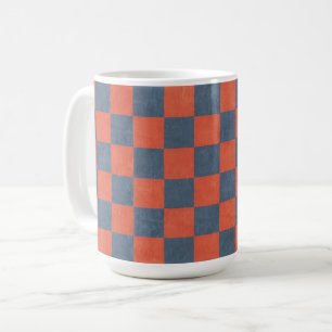 Denim Style Red en Blue Square Art Cup Mok