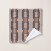 Denim Taupe Moderne et Rouille (Gant de toilette)