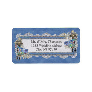 Denim Textured Lace en Costume Jewelry Etiket