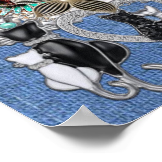 Denim Textured Lace en Costume Jewelry Poster (Hoek)