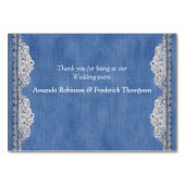 Denim Textured Lace en Pearls Kaart (Achterkant)