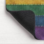 Denim Textured Seamless LGBTQ Pride Rainbow Flag Muismat (Hoek)