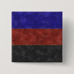 Denim Textured Seamless Polyamory Pride Flag Vierkante Button 5,1 Cm