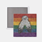 Denim Textured Seamless Two-Spirited Pride Flag Pa Magneet (Voorkant / Achterkant)