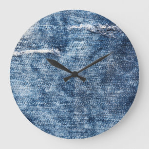 Denim textuur: blauwe jeans achtergrond. grote klok