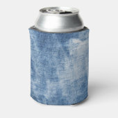 Denim textuur: robuuste gaten. blikjeskoeler (Blikje Achterkant)